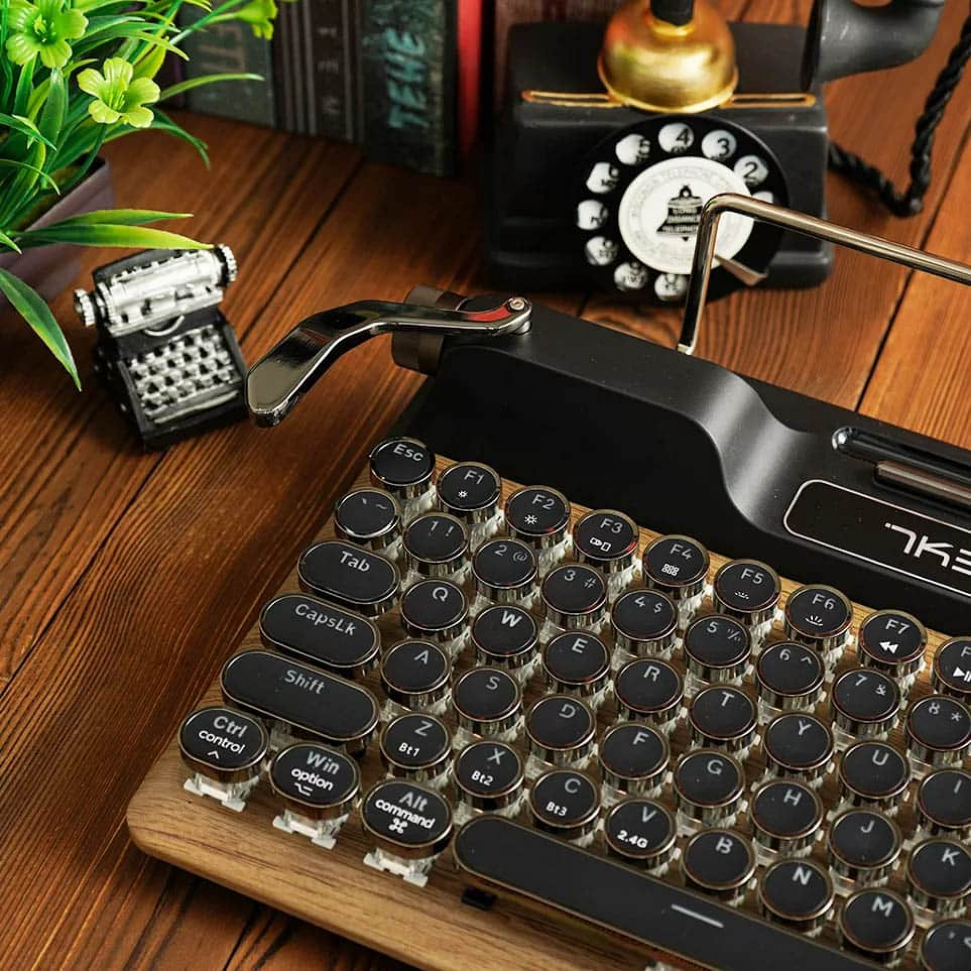 Механическая беспроводная клавиатура 7KEYS TW1868 Retro Typewriter Keyboard